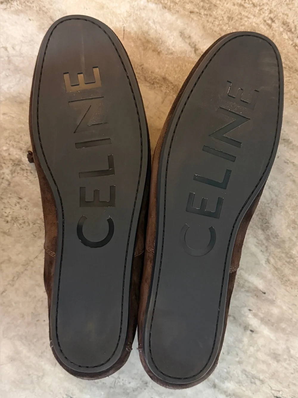 CELINE ADAM DARK BROWN SUEDE BOAT SHOES 44 /12 US $1000 MOCCASINS LACE UPS BALLY